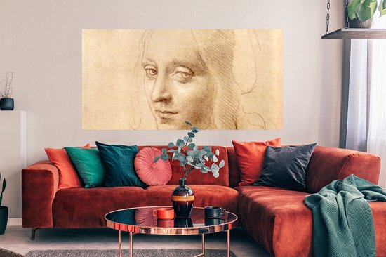 Poster 160x80 cm - Schets - Leonardo da Vinci - Posters - Kamer decoratie - Wanddecoratie woonkamer - Muurdecoratie slaapkamer