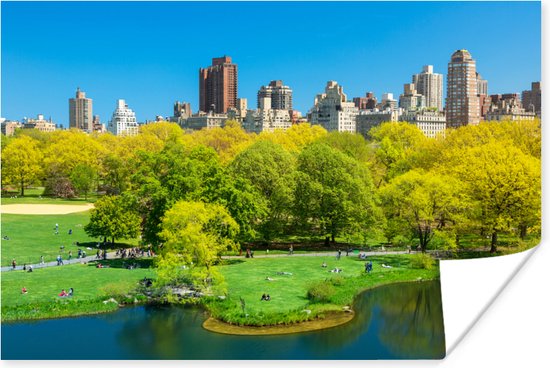 Groen Central Park in NY Poster 150x75 cm - Foto print op Poster (wanddecoratie)
