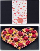 Chocoladehart Ruby - Chocolade Cadeau - Ambachtelijke Belgische Chocolade - Liefdes Cadeau - Luxe Verpakking