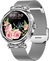Valante PulseX Smartwatch - Smartwatch Dames - Zilver staal - 41 mm - Stappenteller - Hartslagmeter - Bloeddrukmeter - Bellen via Bluetooth