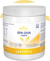 EPA-DHA FORTE | 180 capsules | Visolie Geconcentreerd in Omega 3 + Vitamine E | Normale Hersen- en Hartfunctie | Gecertificeerd VRIJ VAN ZWARE METALEN | Gemaakt in België | LEPIVITS