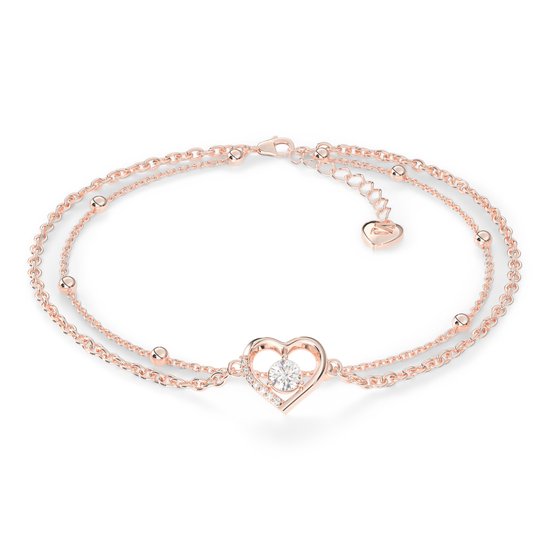 SERASAR Bracelet de cheville [Cœur] avec icône en forme de cœur pour filles, or rose, bijoux pour adolescents de qualité supérieure