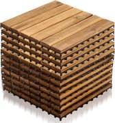 Terrastegels 9㎡ - 30x30 cm - 99 stuks Vlondertegels - 6 stuks per Terrastegels - Acacia Houten - Balkon, Terras of Vlonder - Tuintegels, Terrasplanken - Kliktegels, Buiten tegels - Snelle Montage - Acaciahout - Bruin - Houttegel Houttegel