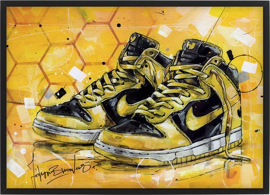 Sneaker print Wu-Tang LE 43x30,6 cm (A3) *ingelijst & gesigneerd