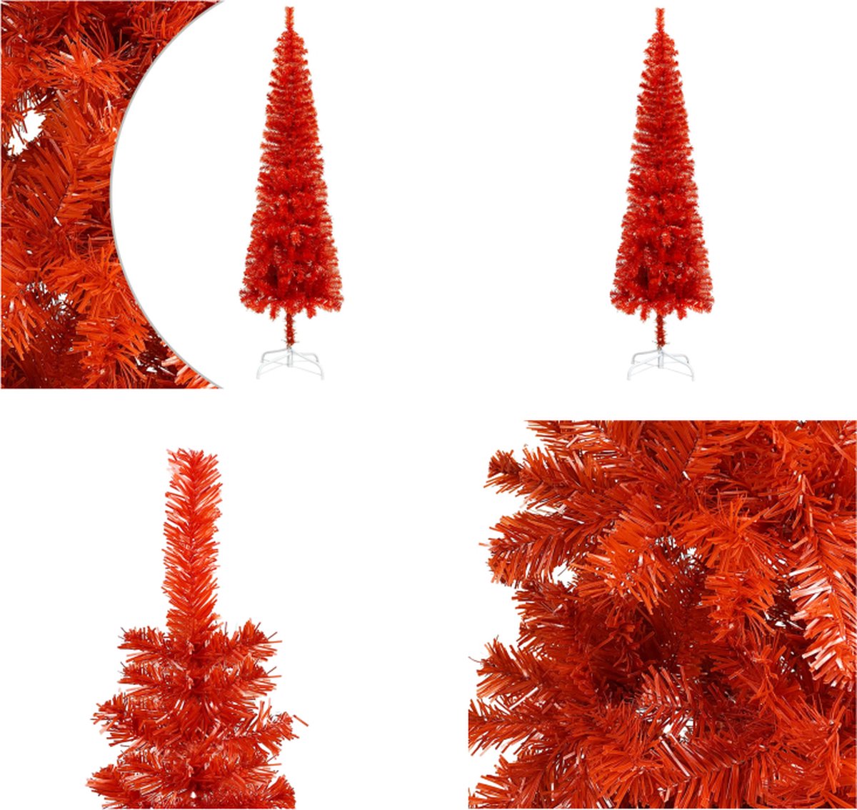 vidaXL Kerstboom smal 150 cm rood - Kerstboom - Kerstbomen - Smalle Kerstboom - Smalle Kerstbomen