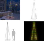 vidaXL Kegelkerstboom 330 LED's 100x300 cm meerkleurig - Kerstboom - Kerstbomen - Lichtboom - Lichtbomen