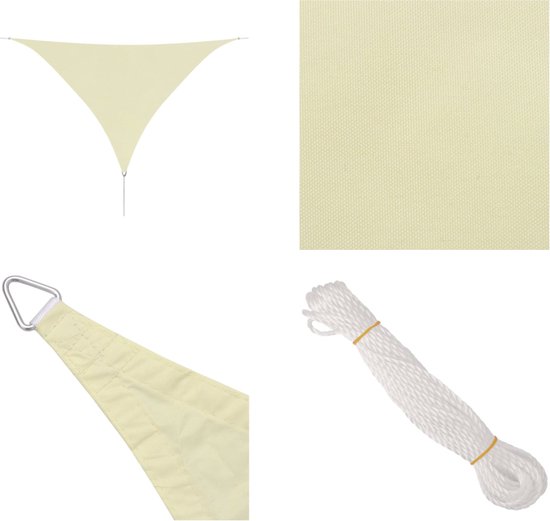 vidaXL Parasol triangulaire 5x5x5 m Tissu Oxford Crème - Voile d'ombrage - Voiles d'ombrage - Voile d'ombrage - Voile d'ombrage