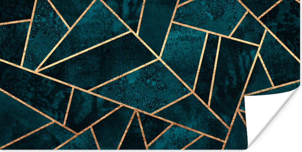 Poster Stenen - Goud - Luxe - Patronen - Abstract - 80x40 cm