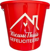 Cadeau Emmer-Nieuw Thuis-5 Liter-Rood-Cadeau-Geschenk-Gift-Kado-Housewarming