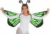 Vlinder verkleed set - vleugels en diadeem - groen - volwassenen - carnaval verkleed accessoires
