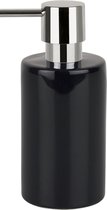 Spirella zeeppompje/dispenser Sienna - glans zwart - porselein - 16 x 7 cm - 300 ml - badkamer/toilet/keuken