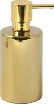 Spirella zeeppompje/dispenser Sienna - glans goud - porselein - 16 x 7 cm - 300 ml - badkamer/toilet/keuken