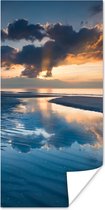 Poster Coucher de soleil sur la côte néerlandaise - 20x40 cm
