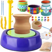 Kruzzel Pottenbakkerswiel - Aardewerkwiel - Grote Kleiset voor Kinderen (lekker creatief bezig) - Kleien - Potten Maken - Modelleren