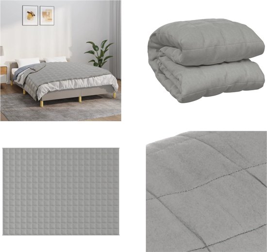 vidaXL Couverture lestée 150x200 cm 7 kg Tissu Gris - Couverture lestée - Couvertures lestées - Couverture - Beddengoed
