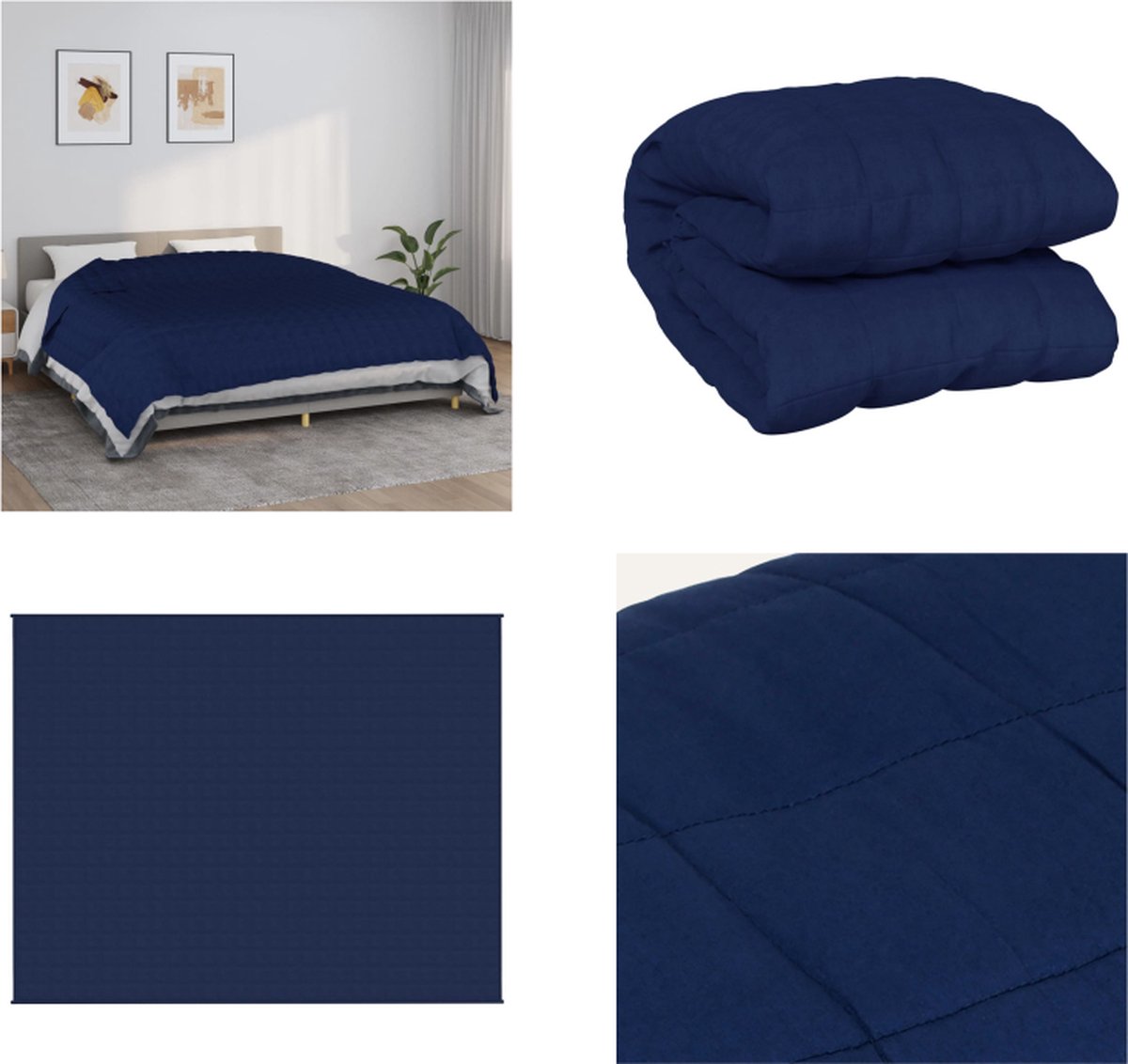 vidaXL - Verzwaringsdeken - 235x290 - cm - 11 - kg - stof - blauw