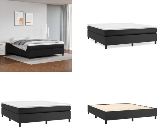 Boxspring met matras kunstleer zwart 80x200 cm kopen