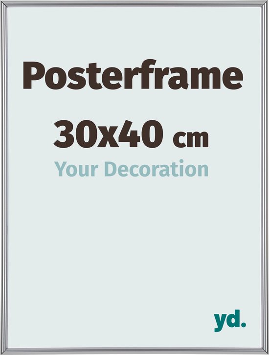 Posterlijst 30x40 cm - Kunststof - Zilver Hoogglans - Paris