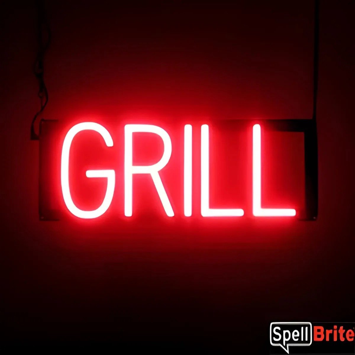GRILL - Lichtreclame Neon LED bord verlicht | SpellBrite | 43 x 16 cm | 6 Dimstanden - 8 Lichtanimaties | Reclamebord neon verlichting