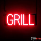 GRILL - Lichtreclame Neon LED bord verlicht | SpellBrite | 43 x 16 cm | 6 Dimstanden - 8 Lichtanimaties | Reclamebord neon verlichting