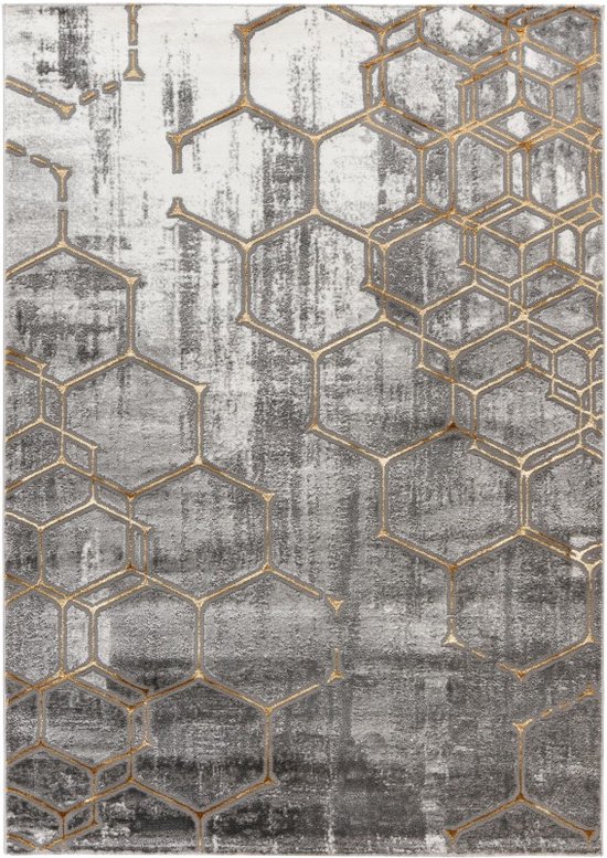 Lalee Marmaris | Modern Vloerkleed Laagpolig | Gold | Tapijt | Karpet | Nieuwe Collectie 2024 | Hoogwaardige Kwaliteit | 200x290 cm