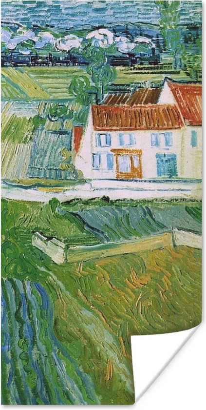 Poster Landschap met koets en trein - Vincent van Gogh - 20x40 cm