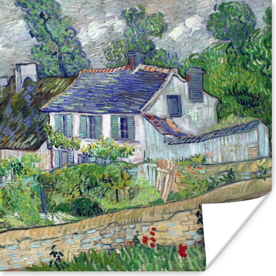 Poster Huis in Auvers - Vincent van Gogh - 100x100 cm XXL