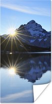 Poster Alpen - Berg - Water - Sneeuw - 80x160 cm