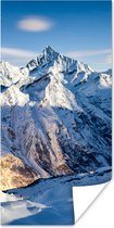 Poster Alpen - Berg - Sneeuw - 80x160 cm