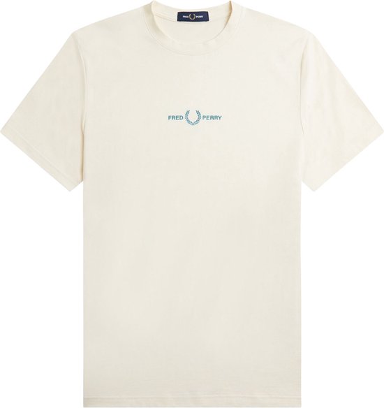 Fred Perry - Embroidered T-Shirt - Ecru Herenshirt-XXL