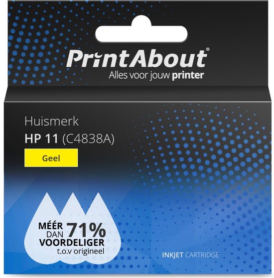 Foto: Printabout huismerk inktcartridge 11 c4838a geel geschikt voor hp