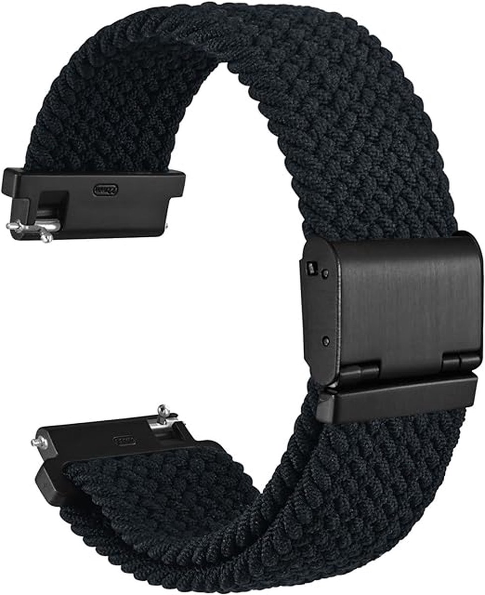 SHOP YOLO-Horlogeband met Verstelbare Gesp-Gevlochten Sporthorloge Banden voor Heren en Dames-Bandbreedte 18mm-Zwart