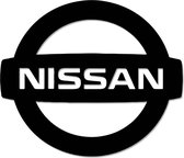 Nissan - Logo - Metaalkunst - Rood - 60 x 51 cm - Auto Decoratie - Muur Decoratie- Man Cave - Cadeau voor man- Inclusief ophangsysteem
