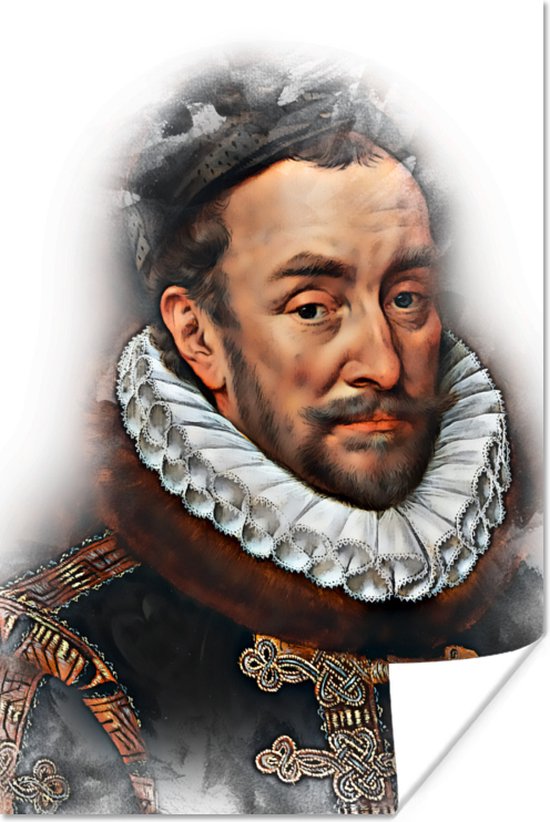 Décoré du vieux maître Adriaen Thomasz sur fond blanc 120x180 cm XXL / Groot format!