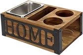 Home hout: eetschaal en drinkhouders - perfect mannencadeau, snackorganizer voor banken en banken, woonkamer meubels gadget, dienblad snackbox