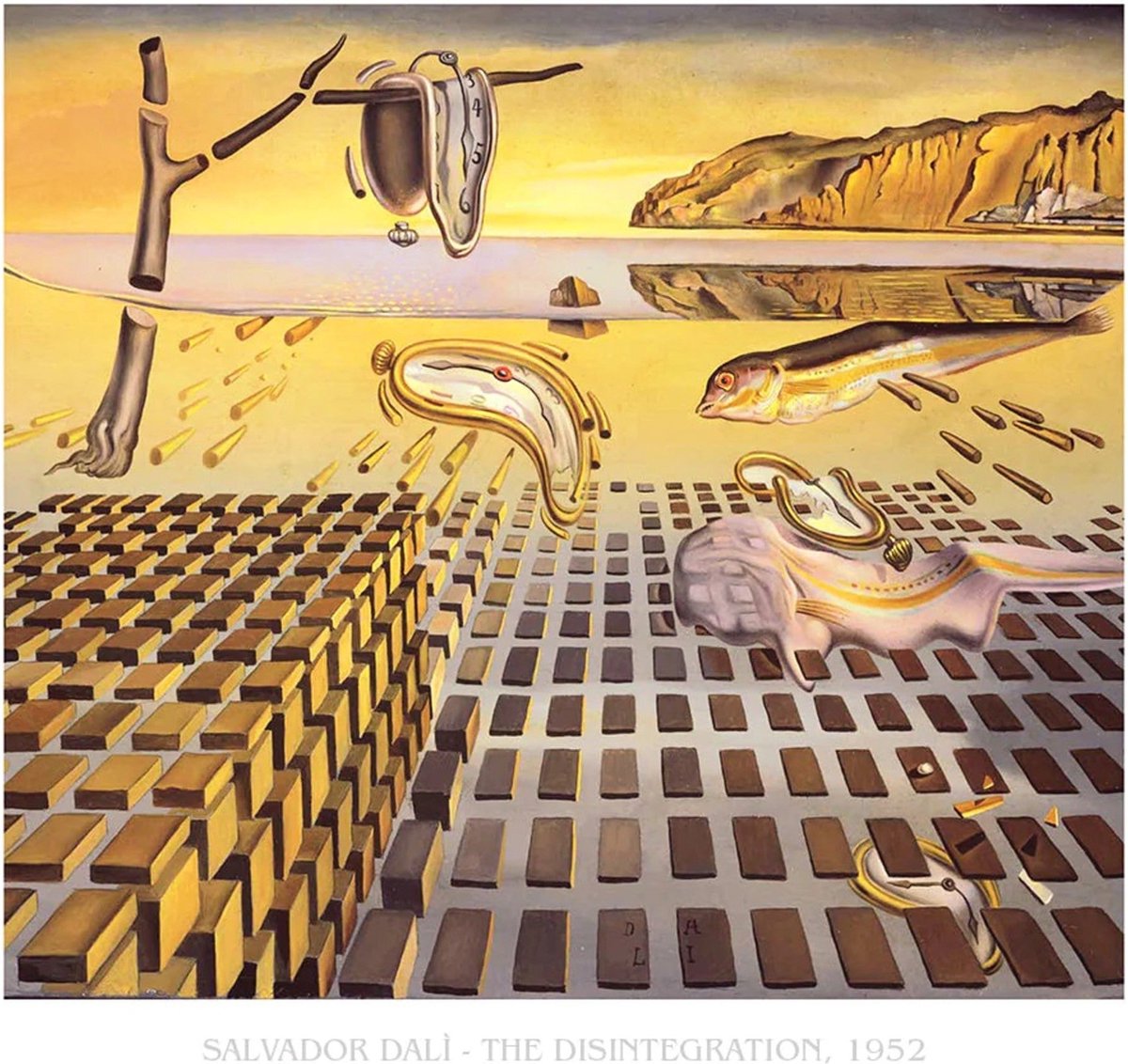 PGM Kunstdruk Salvador Dali - La Desintegration de la Persistance de la Memoire 80x60cm Divers