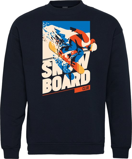 Sweater Snowboard Club | Apres Ski Verkleedkleren | Fout Skipak | Apres Ski Outfit | Navy | maat 128/140