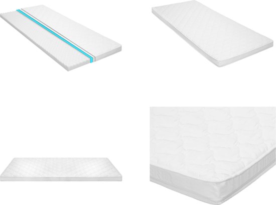 vidaXL Topmatras ei-profiel 6 cm koudschuim 100x200 cm - Dekmatras - Dekmatrassen - Matras - Matrassen