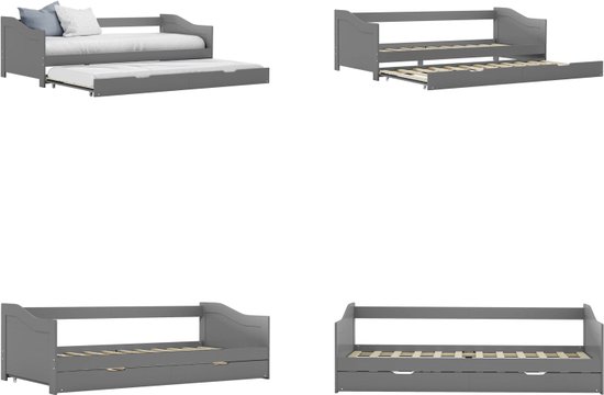 vidaXL Cadre de canapé-lit extensible Gris 90x200 cm - Cadre de canapé-lit - Cadres de canapé-lit - Cadre avec canapé-lit - Cadres avec Canapés-lits