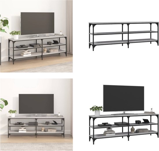 vidaXL Tv-meubel 140x30x50 cm bewerkt hout grijs sonoma eikenkleurig - Tv-kast - Tv-kasten - Tv-meubel - Hifi-meubel