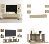 vidaXL 7-delige Tv-meubelset spaanplaat sonoma eikenkleurig - Tv-meubelset - Tv-meubelsets - Tv Meubelset - Tv Meubelsets