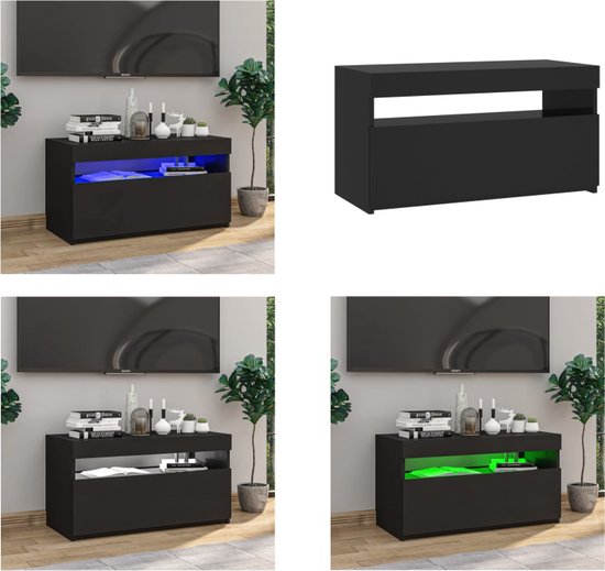 vidaXL Tv-meubel met LED-verlichting 180x35x40 cm zwart
