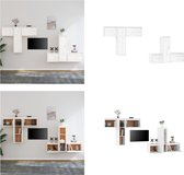 vidaXL Tv-meubelen 6 st massief grenenhout wit - Tv-kast - Tv-kasten - Tv-meubel - Hifi-meubel