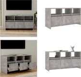 vidaXL Tv-meubel 102x37-5x52-5 cm spaanplaat betongrijs - Tv-kast - Tv-kasten - Tv-standaard - Wandtafel