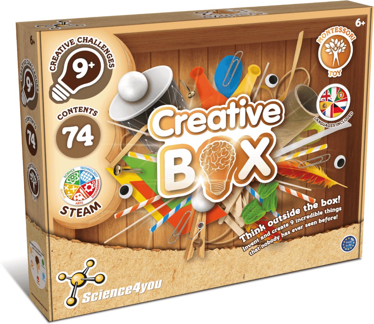 Science4you Montessori Creative Box - Experimenteerset - 9 Creatieve Uitdagingen - Vanaf 6 Jaar