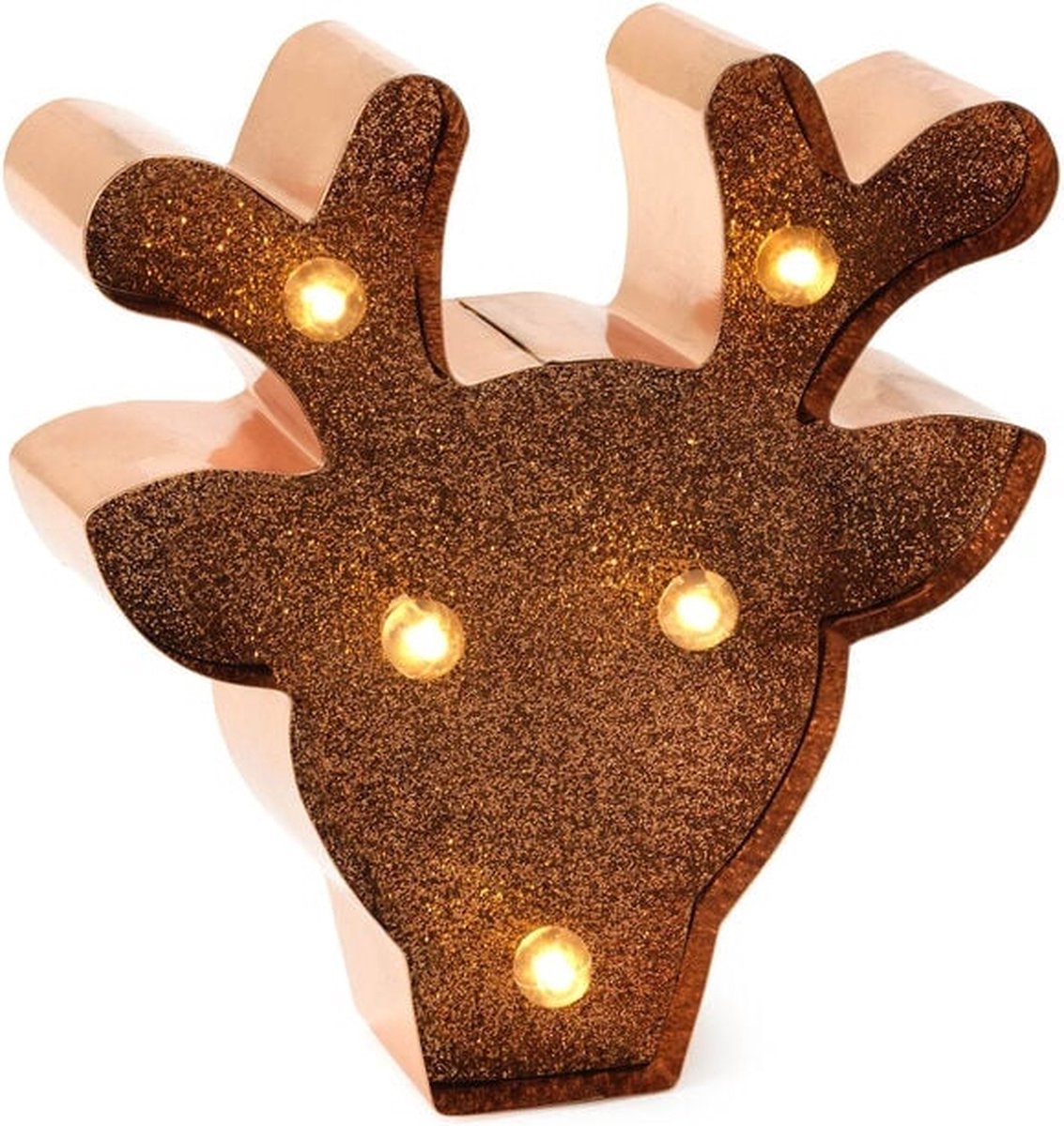 Mini letter licht - glitter rendier