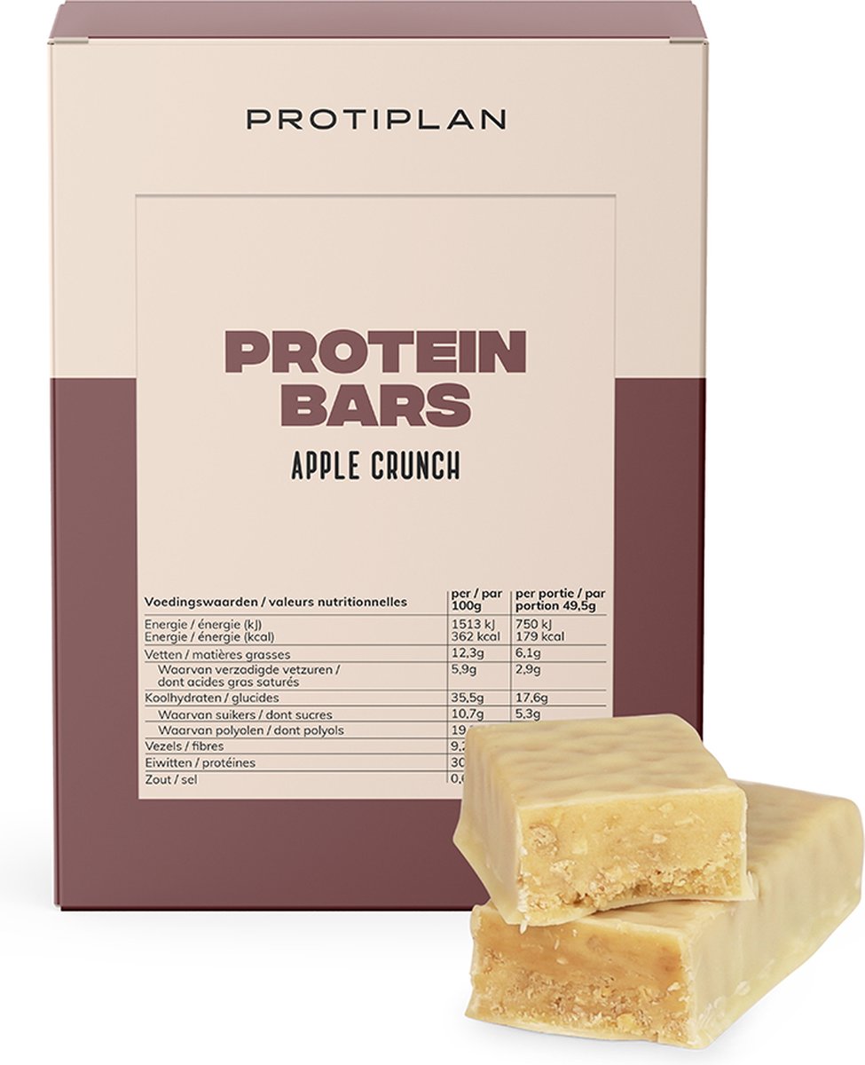 Goedkoopste Protiplan | Reep Appel Yoghurt | 7 x 49,5 gram | Eiwitrepen | Koolhydraatarme sportvoeding | Afslanken met Proteïne repen