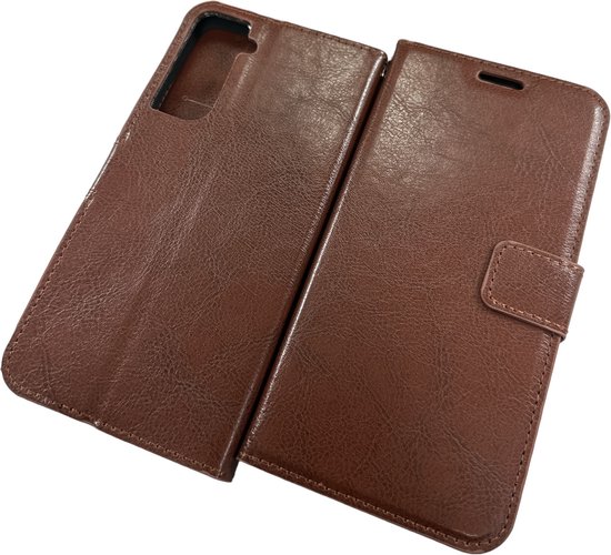 Samsung Galaxy S22 S901 case book case + 2 pièces Glas Screen Protector marron