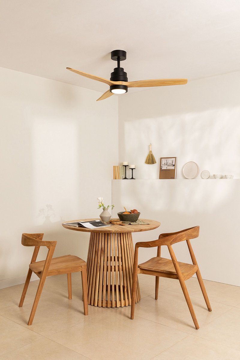 CREATE - Plafondventilator 40W silent Ø132 cm - Met Verlichting drie temperaturen - Met Wandregelaar - Met Afstandsbediening - 6 Snelheden - Timer - Zomer/Winter functie - Zwart - WIND STYLANCE – foto 4