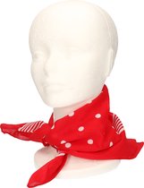 Zakdoek-bandana rood met witte bollen
